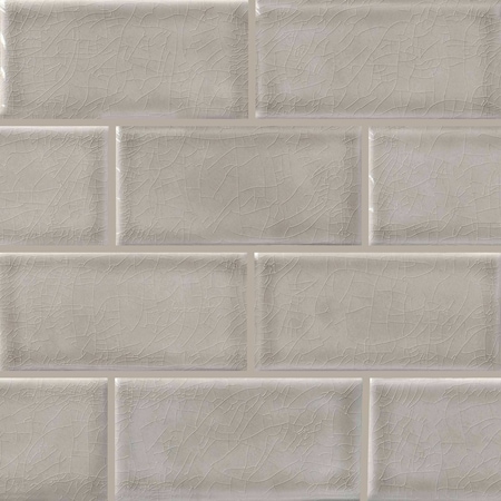 Msi Dove Gray Handcrafted 3 In. X 6 In. Glossy Ceramic Gray Subway Tile, 8PK ZOR-MD-T-0116